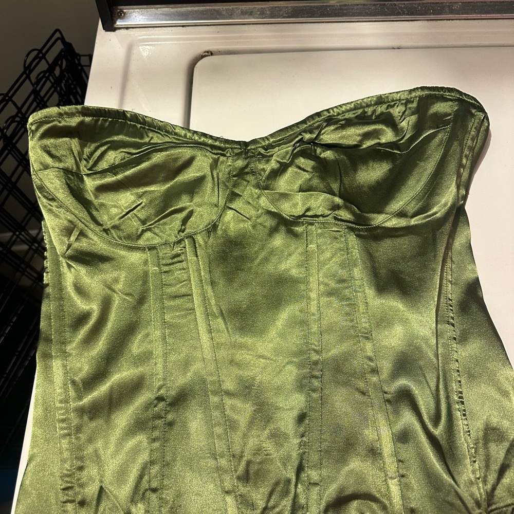Elegant Green Satin top